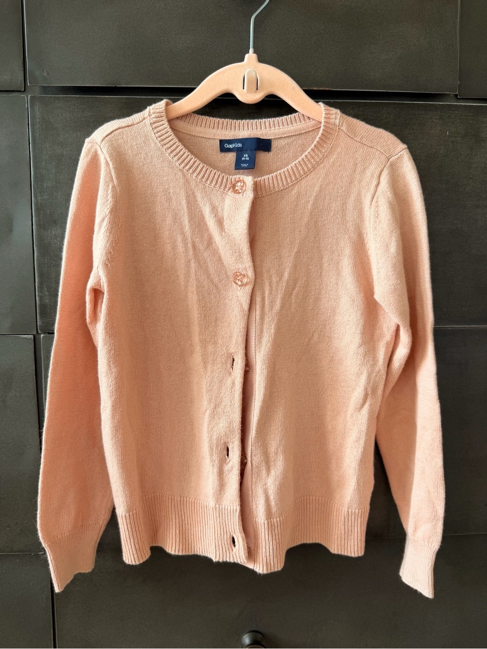 GAP Pink Button-Front Crewneck Cardigan XS